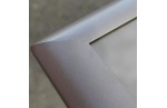Table 180/240 cm avec rallonge papillon, plateau verre et aluminium - CAPPUCCINO