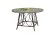 Table ronde USHUAIA diam 125 cm en aluminium marron, plateau verre et textilène - LIN 