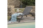 Chaise longue BARCELONA en aluminium et  textilène  