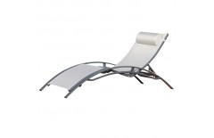 Chaise longue aluminium et textilène