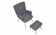 Fauteuil scandinave + repose-pieds anthracite